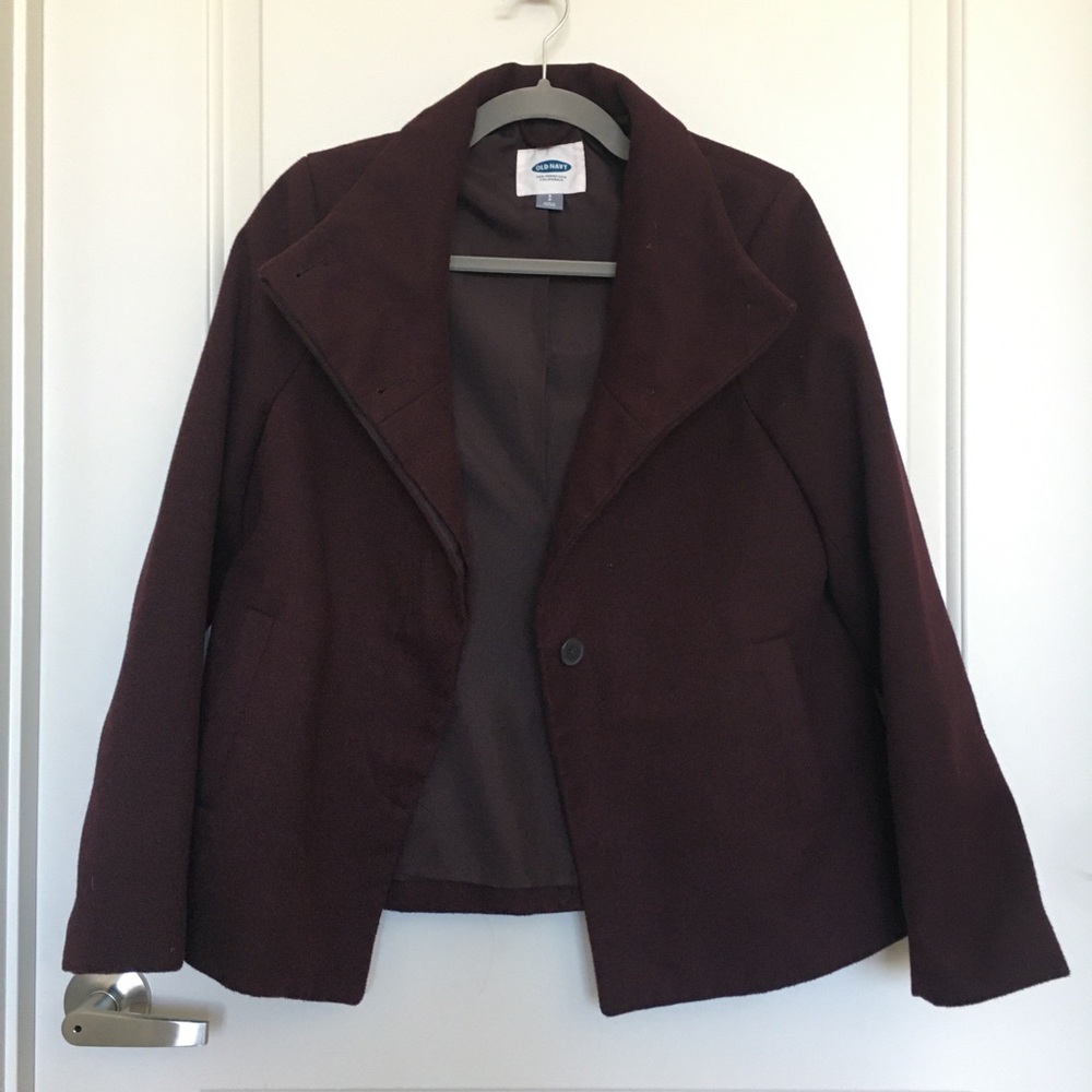 Old Navy Burgundy Wool Women Coat